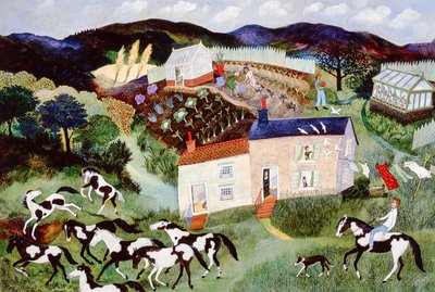Apanhar batatas, 2001 (acrílico) de Anna Pugh