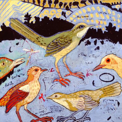 Pequenos pássaros, 2006 (acrílico) de Anna Pugh