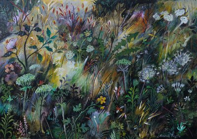 Prado selvagem, 2022 (acrílico sobre cartão) de Anna Pugh