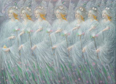 As Revelações da primavera (díptico), painel da direita, 2012 (óleo sobre linho belga) de Annael Anelia Pavlova