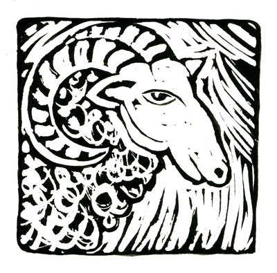 Horóscopo (Carneiro), 2017 (impressão em linho) de Annalisa Morrocco