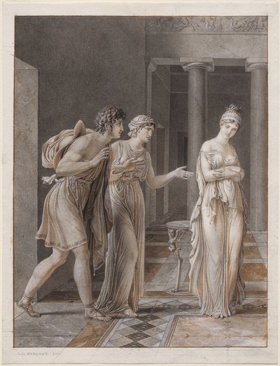 O Encontro de Orestes e Hermione de Anne-Louis Girodet de Roucy-Trioson