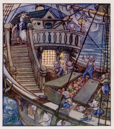 Rima de berçário: Eu vi um navio A-Sailing (cor litho) de Anne (after) Anderson