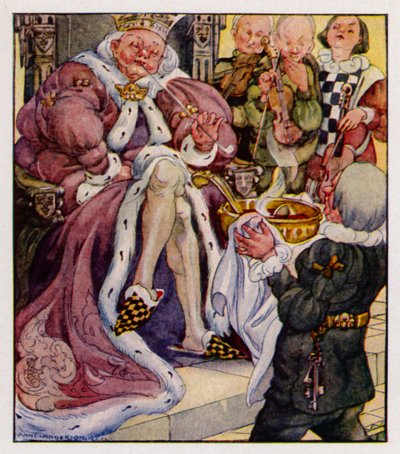 Rima de berçário: O velho rei Cole era uma alma alegre e velha (cor litho) de Anne (after) Anderson
