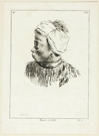 Cabeça de Preto (perfil) de Anne Claude Philippe Caylus