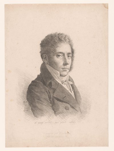 Portret van Marie Philippe Coupin de la Couperie Se a pintura é melhor, não poderia ser melhor (título no objeto) de Anne Louis Girodet Trioson