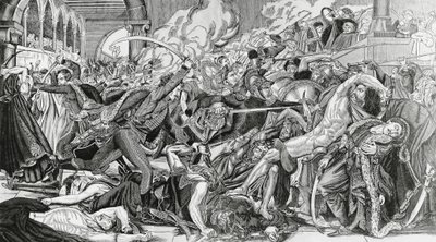 A repressão francesa durante a revolta do Cairo, 21 de Outubro de Anne-Louis Girodet de Roucy-Trioson