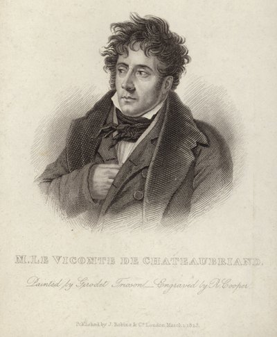Retrato, de, visconde, de, Chateaubriand de Anne Louis Girodet de Roucy Trioson