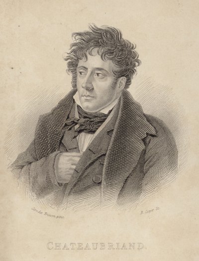 Retrato, de, visconde, de, Chateaubriand de Anne Louis Girodet de Roucy Trioson