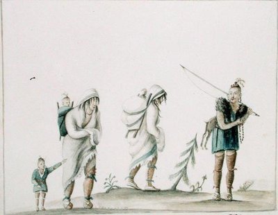 Família indiana, c.1807 (aguarela sobre papel) de Anne Marguerite Hyde de Neuville