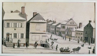 O canto de Warren e Greenwich Street, 1809 de Anne Marguerite Hyde de Neuville