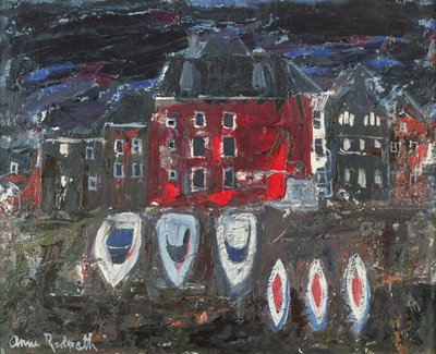 Estaleiro de barcos, Amsterdão (petróleo a bordo) de Anne Redpath