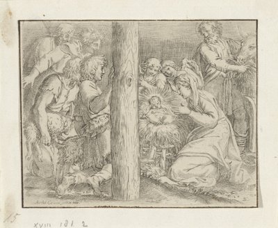 Adoração dos pastores de Annibale Carracci