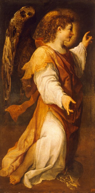 Anunciando Anjo, por Annibale Carracci (1560-1609), óleo sobre tela de Annibale Carracci