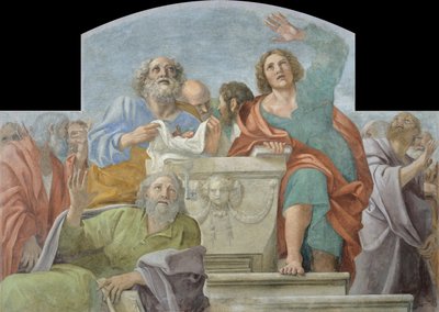 Apóstolos ao redor do sepulcro vazio, 1604-1607 de Annibale Carracci