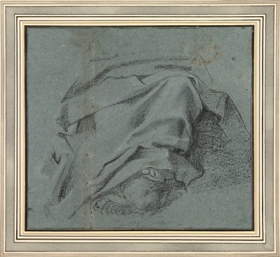 Carracci - Estudo para o panejamento das pernas da Virgem para o retábulo da Assunção, S.Maria del Popolo, RCIN 902108 de Annibale Carracci