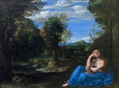 Paisagem com Magdalen penitente de Annibale Carracci