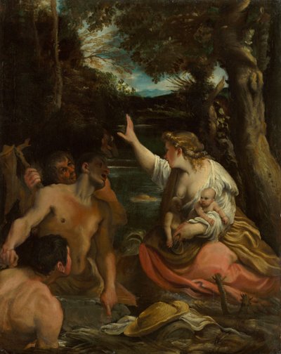 Latona e os camponeses da Lícia Latona protegendo seus filhos, 1585. de Annibale Carracci