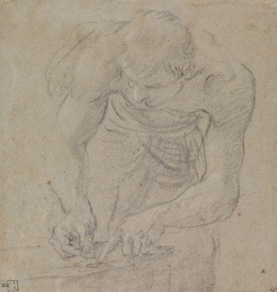 Homem a contar moedas de Annibale Carracci