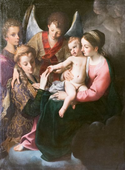 Casamento místico de Santa Catarina de Annibale Carracci
