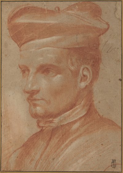 Retrato de um eclesiástico com barrete de Annibale Carracci