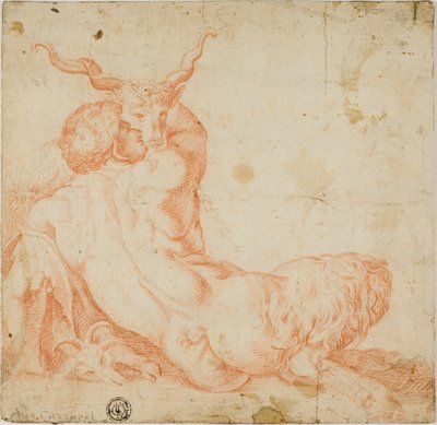 Sátiro e cabra de Annibale Carracci