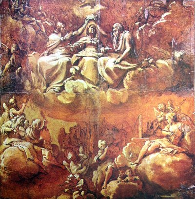 Estudo para a Coroação da Virgem - Annibale Carracci de Annibale Carracci
