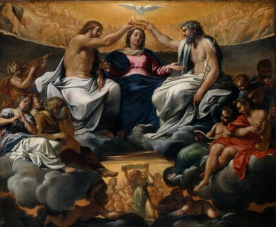 A Coroação da Virgem, c.1595 (óleo sobre tela) de Annibale Carracci