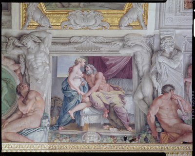 Carracci Carracci Gallery Hall detalhe de Júpiter e Juno, 1597-1604 fresco de Annibale Carracci
