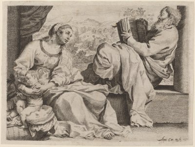 A Sagrada Família com São João Batista de Annibale Carracci