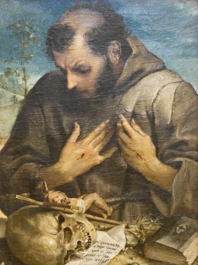The Penitent St Francis, c.1585 (óleo sobre tela) de Annibale Carracci