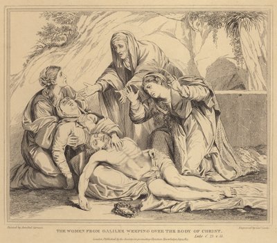 As mulheres da Galiléia chorando sobre o corpo de Cristo, Lucas de Annibale Carracci