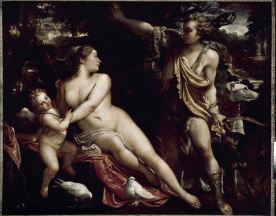 Vénus e Adonis (óleo sobre tela, c.1588-1593) de Annibale Carracci