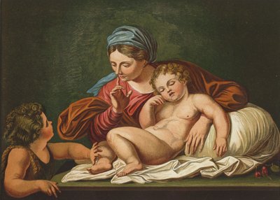 A Virgem, o Salvador dos Filhos e São João de Annibale after Carracci