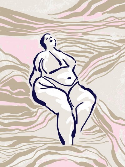 Mulher com curvas a relaxar de Annick
