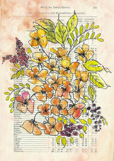 Documento floral vintage de Annick