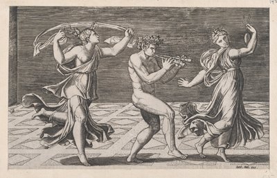 Speculum Romanae Magnificentiae: Dança de Faunos e Bacantes, início do século XVI..., início do século XVI de Anon