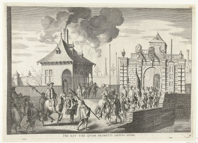 Chegada à Porta de Bruges de Gand; entrada de Ferdinand em Gand em 1635 (nº 4)
Hic est tibi quem promitti saepius audis (título sobre o objecto)
Porta Brugenis qua Ser. Cardinalis urbem ingreditus de Anonymous