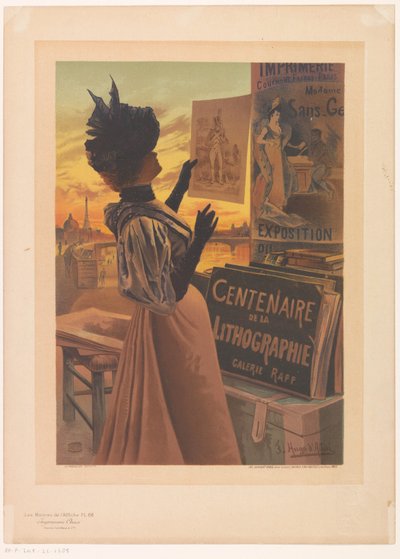 Anúncio para a Exposition du Centenaire de la Lithographie organizada pela Galerie Rapp Les Maîtres de l
