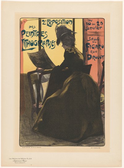 Anúncio para a segunda exposição dos Peintres Lithographes na Salle du Figaro Les Maîtres de l