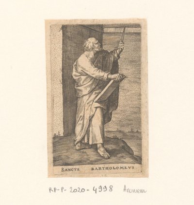 Apóstolo Bartolomeu
Sancte Bartholomeus (título sobre o objecto)
Apostelen (título da série) de Anonymous