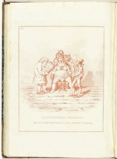 Barensnood van de Nationale Conventie, 1795
A Convenção Nacional Bataviana que Faz uma Constituição (título sobre o objecto)
Hollandia Regenerata (Italiaanse kopie) (título da série)
A regeneração da Holanda: espelho para todos os povos regenerados (sér de Anonymous