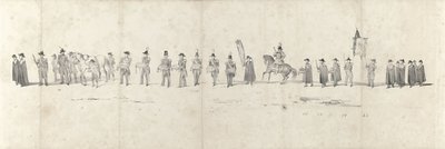 Enterro do falecido Rei Guilherme II em Delft, a 4 de Abril de 1849 (folha 3)
Cinco folhas contínuas da procissão fúnebre de Guilherme II em 1849 (título da série) de Anonymous