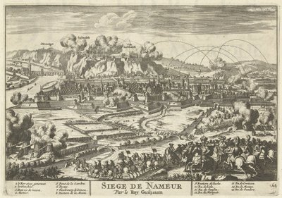 Beleg van Namen porta koning Willem III, 1695 Siege de Nameur Por Roy Guiljaum (título no objeto) As Forças da Europa, Ásia, África e América (...) Como também os Mapas das Costas da França e Espanha (título da série no objeto) de Anonymous