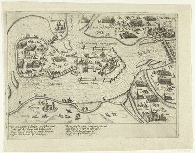 Sítio de Schenkenschans pelos espanhóis, 1599
Forialicium Schenckianum (título sobre o objecto) de Anonymous