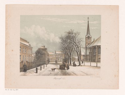 Rua coberta de neve em Rijswijk de Anonymous
