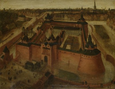 Vista panorâmica do Castelo de Vredenburg (Vredeborch) em Utrecht de Anonymous