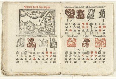 Páginas com a previsão para junho de 1712 de Anonymous