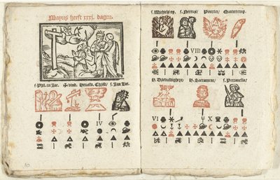 Páginas com a previsão para o mês de maio de 1712 de Anonymous