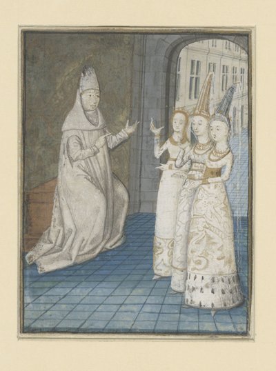Boccaccio recebe três mulheres The Adventures of Noble Men and Women (título da série) de Anonymous